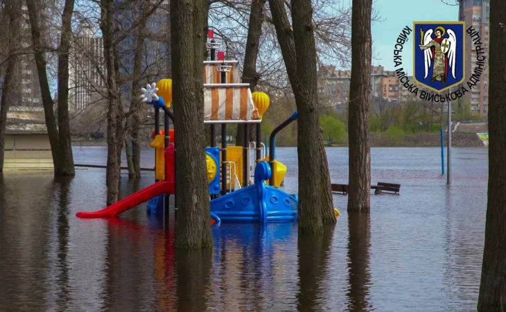 Паводок у Києві: рівень води у річці Дніпро різко пішов на спад