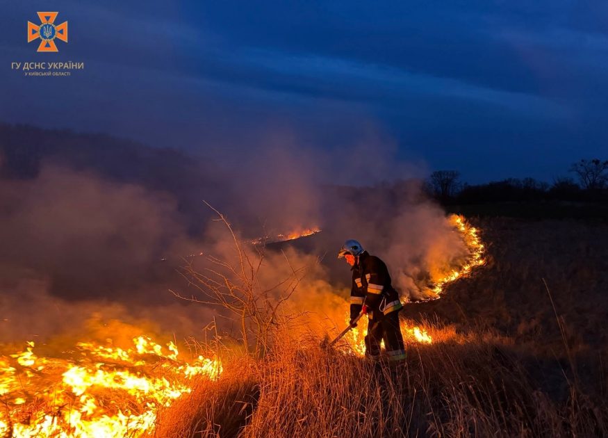 На Київщині містяни почали частіше спалювати суху траву (ФОТО)