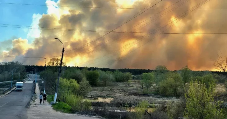 Пожежа у Балаклійському лісництві: рятувальники борються з вогнем