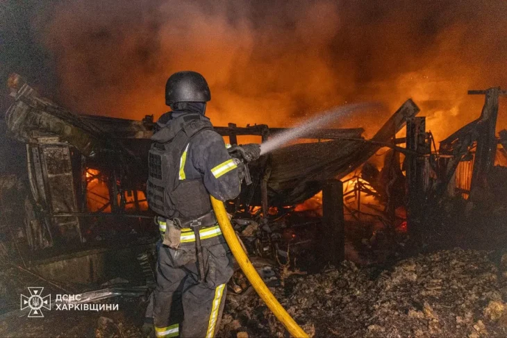 Нічна атака дронами на Харків і Чугуїв: пожежі, руйнування та двоє поранених
