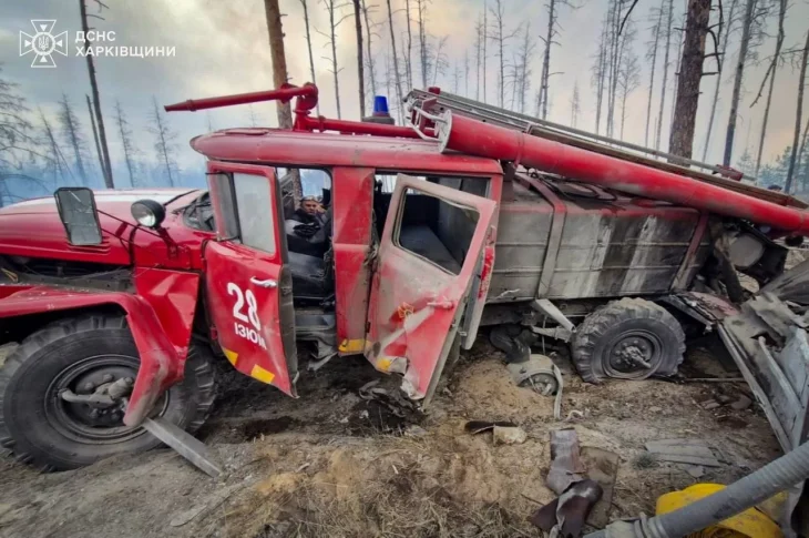 У Харківській області рятувальник постраждав через підрив авто ДСНС на міні під час гасіння лісової пожежі